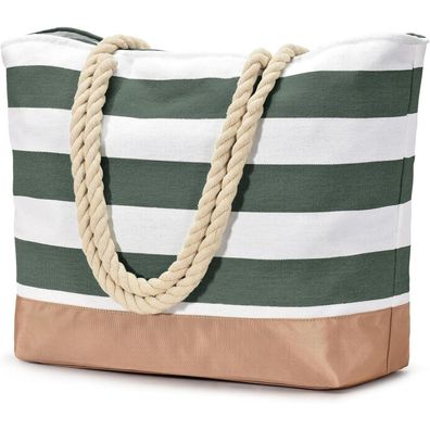 oscaurt Strandtasche Tote Bag mit Reißverschluss, Große Wasserdichte Badetasche