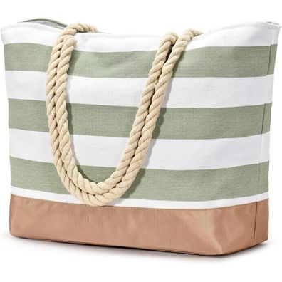 Strandtasche Tote Bag Reißverschluss Groß Wasserdicht Damen Handtasche