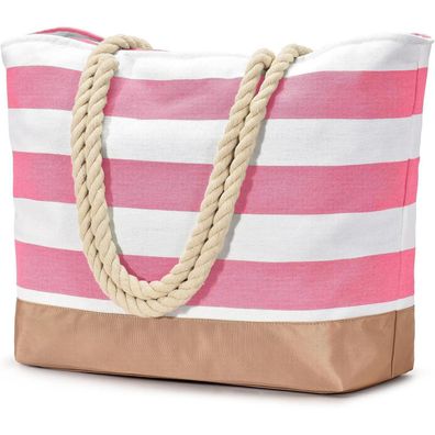 oscaurt Strandtasche Tote Bag mit Reißverschluss, Große Shopper Tasche