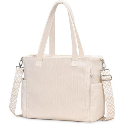 Damen Cord Handtasche Shopper Groß Umhängetasche Tote Bag Crossbody Stofftasche