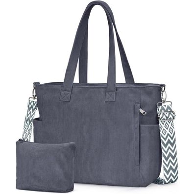 Damen Cord Tote Bag Schultertasche Shopper Umhängetasche Groß Handtasche