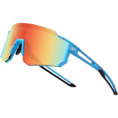 Sonnenbrille Blau Rahmen Rosa Schwarz Temple Revo Orange Linse