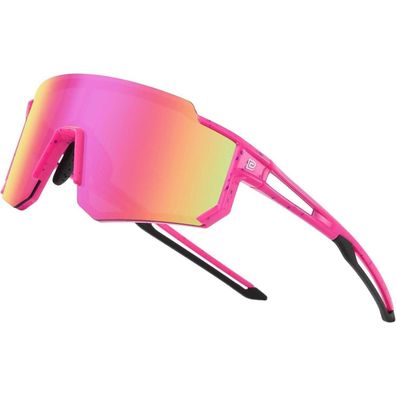 Sonnenbrille polarisierte Rose Lila Dot Schwarz Temple Revo Rosa Linse