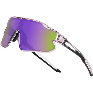 Sonnenbrille Kinder Clear Lila Rahmen Schwarz Temple Purle Linse