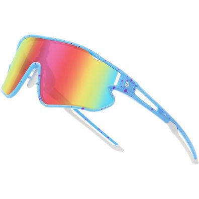 Sonnenbrille Kinder TR90 Rahmen Hell Blau Lila Punkt Rahmen Lila Linse