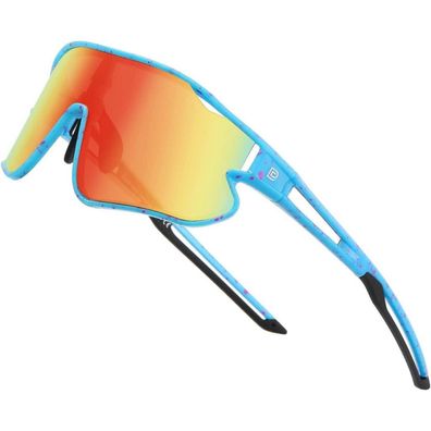 Sonnenbrille Blau Farbig Rahmen Schwarz Bügel Revo Orange Gläser