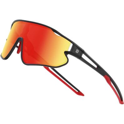 Sonnenbrille Kinder Schwarz Rahmen Rot Rahmen Revo Orange Linse