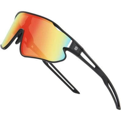 Sonnenbrille Kinder Schwarz Rahmen Schwarz Bügel Revo Orange Gläser