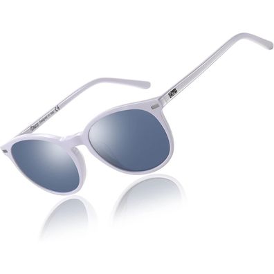 DUCO Retro Polarisierte Damen Vintage Sonnenbrille UV400 Schutz Grau Linse