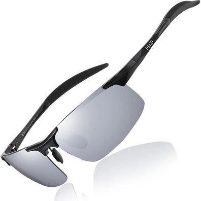 Sonnenbrille Herren Polarisierte Schwarz Rahmen Mercury Spiegel Linse