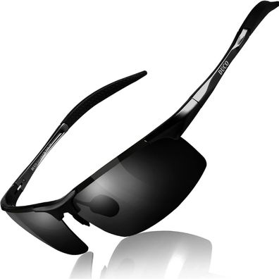 Sonnenbrille Herren Polarisierte UV400 Metallrahmen Black Grau