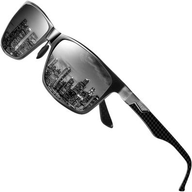 Sonnenbrille Herren Polarisierte Gunmetal Rahmen Graue Linse