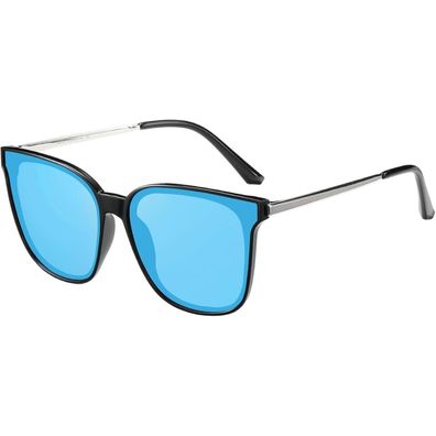Sonnenbrille Damen polarisiert UV400 runder Metallrahmen Vintage