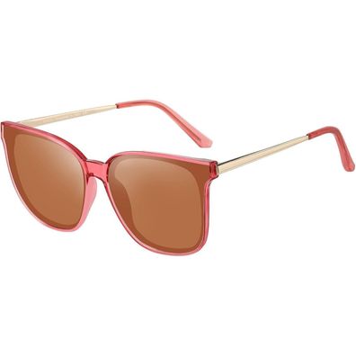 Sonnenbrille Damen polarisiert UV400 rund Metallrahmen vintage leicht