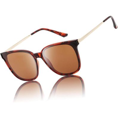 Sonnenbrille Damen polarisiert UV400 rund Metallrahmen Vintage