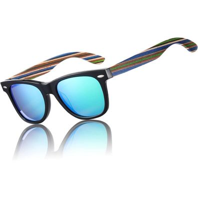 Sonnenbrille polarisiert UV400 Walnuss Holzrahmen Herren Damen