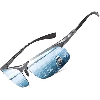 Sonnenbrille Herren Polarisierte Gunmetal blau Verspiegelt