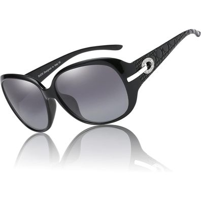 Sonnenbrille Damen Vintage UV400 Rahmen 6214 Schwarz