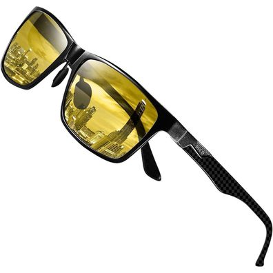 Nachtsichtbrille Unisex polarisiert Kohlefaserrahmen gelbe Linsen