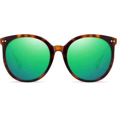 Sonnenbrille Damen rund polarisiert UV400 Acetat Vintage