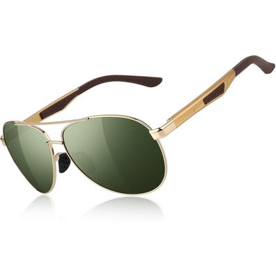 Sonnenbrille Herren Pilotenbrille Polarisiert H Schwarz Grün