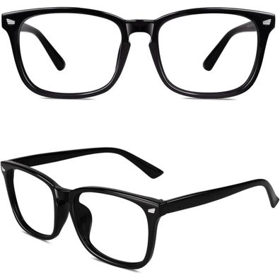 Nerdbrille Pantobrille Klarglas Oversized Damen A Clossy Schwarz