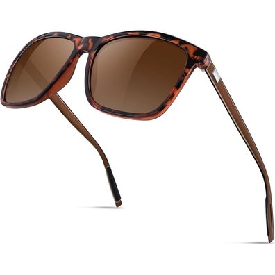 Sonnenbrille Herren Damen Schildkröten Rahmen Braun Linse Polarisiert