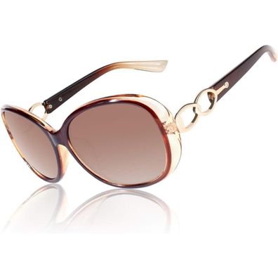 Sonnenbrille Damen Polarisiert Oversize Braun Farbverlauf Braun