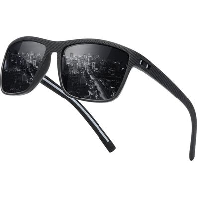 Sonnenbrille Polarisierte Sportbrille UV400 Herren Damen Schwarz
