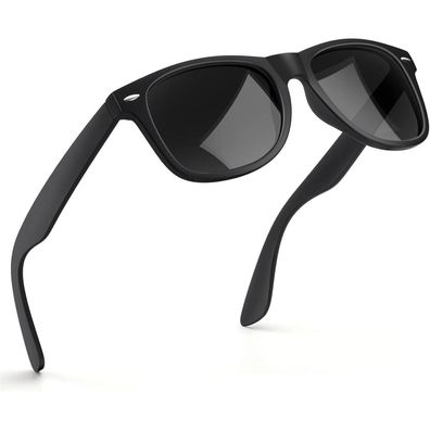 Sonnenbrille Unisex Polarisiert Rechteckig UV400 Retro 1-schwarz Grau