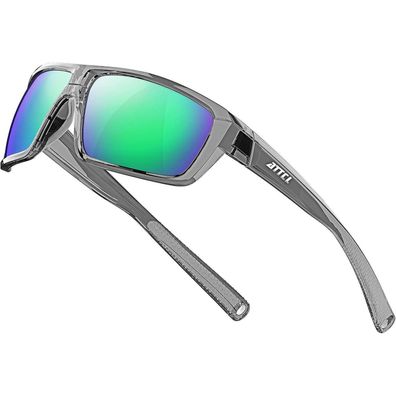 Sonnenbrille Herren Polarisierte UV400 M Klar+grün Verspiegelt