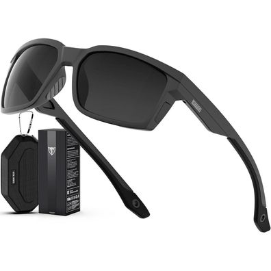 Sonnenbrille Herren polarisierte Sportbrille Schwarz Non-verspiegelt