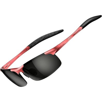Sonnenbrille Herren Roter Rahmen Schwarze Linse (Nicht Verspiegelt)