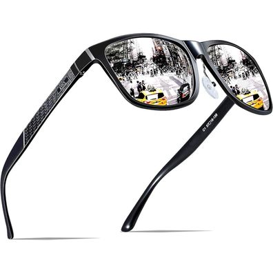 Sonnenbrille Herren Polarisierte AlMg UV400 M 8587-silber Verspiegelt