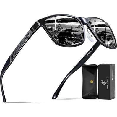 Sonnenbrille Herren polarisiert AlMg M 8587-schwarz Non-verspiegelt