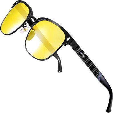 ATTCL Herren Polarisierte Sonnenbrille AL-MG Metallrahmen Ultra Leicht UV400 Schutz