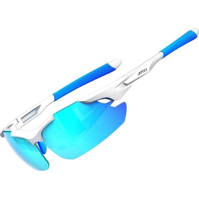 Sonnenbrille Herren polarisierte UV400 7027-weiß + blau Verspiegelt