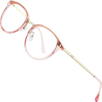 Blaulichtbrille unisex UV400 leichter Metallrahmen 22 g rosa