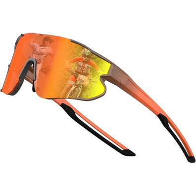 Baseball Sonnenbrille Kinder Orangefarbener Rahmen Rote Gläser
