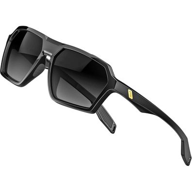 Sonnenbrille Polarisierte Herren Schwarz+grau Non-verspiegelt