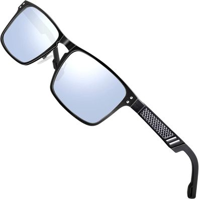 Sonnenbrille Herren polarisierte AlMg Metall Silber Verspiegelt