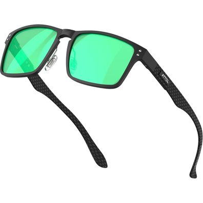 Sonnenbrille polarisiert Herren 8999-schwarz Grün Gespiegelt