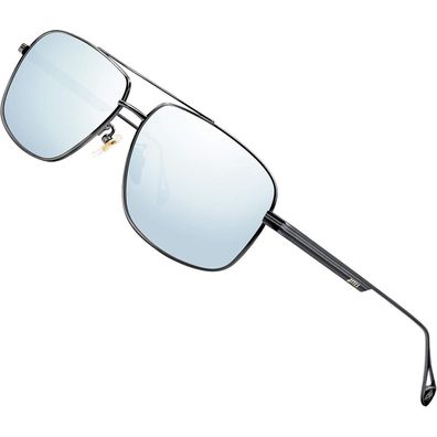 ATTCL Herren Vintage Fliegerbrille Polarisierte Sonnenbrille Pilotenbrille UV400