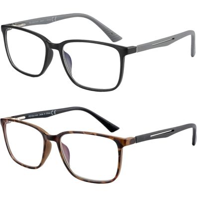 Brille Blaulichtfilter Lesebrille Herren Schwarz und Türkis 3.0 x