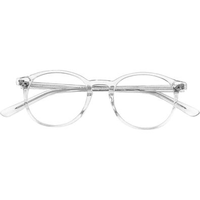 Brillenrahmen Nerdbrille vintage rund Damen Herren C4 Durchsichtig