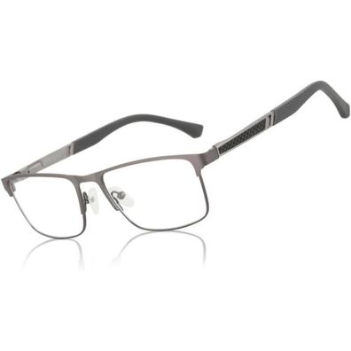 Lesebrille Blaulichtfilterbrille Herren Metallgestell Grau 0.0 x