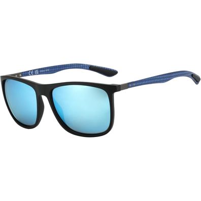 Sonnenbrille polarisierte Schwarzer Rahmen Blaue Verspiegelte Linse