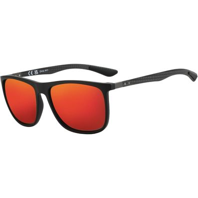 Sonnenbrille Herren polarisierte UV400 Schwarzer Rahmen Orange Linse