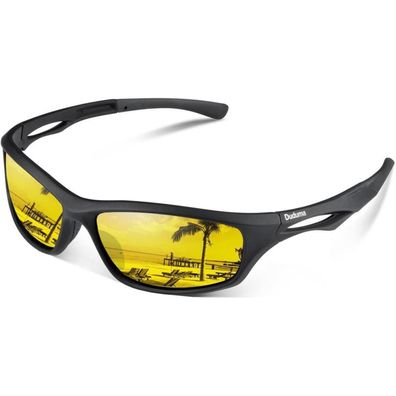 Sonnenbrille Polarisiert UV400 Tr90 Black Matte Frame With Yellow Lens