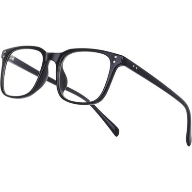 Blaulichtfilter Brille Herren Damen ohne Sehstärke UV Modern Schwarz